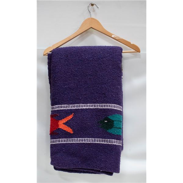 HAND WOVEN PURPLE SERAPE MEXICAN THUNDER