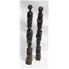 Image 1 : 2 VINTAGE WOOD CARVED AFRICAN TOTEM STATUES