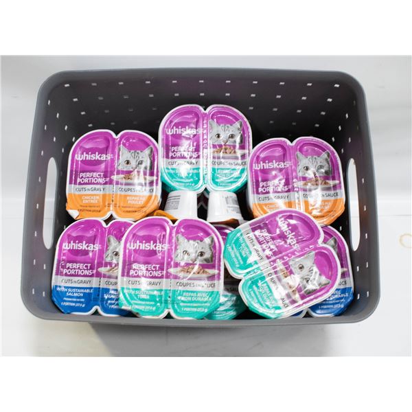 20 WHISKAS CAT FOOD CUTS IN GRAVY SALMON,