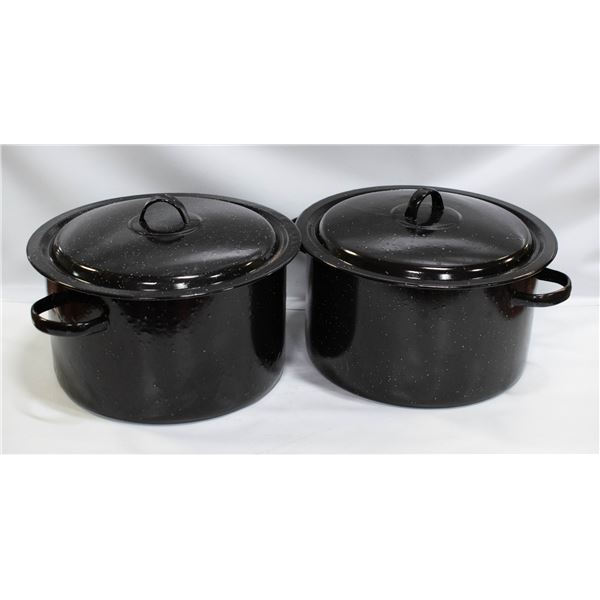 2 BLACK CANNING POTS