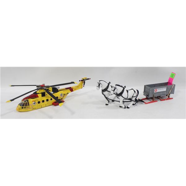 2 DIECAST HORSE AND BUGGY & CANADA FORCES