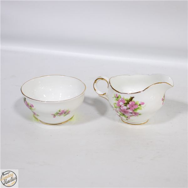 ADDERLY BONE CHINA MILK AND SUGAR BOWL