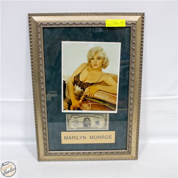 MARILYN MONROE PICTURE WITH SIGNED BILL