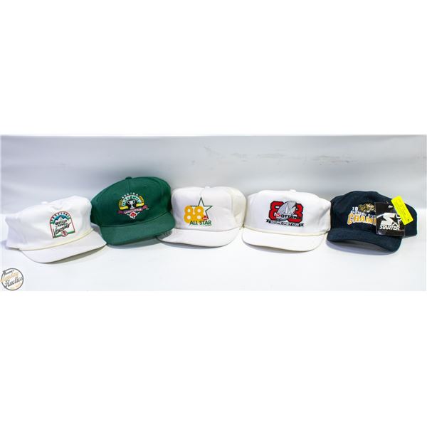 VINTAGE FOOTBALL HATS ALL TOGETHER-ESTATE