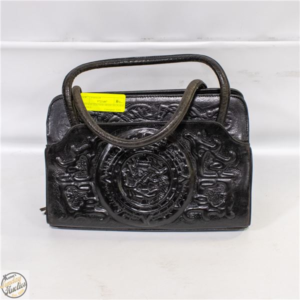 VINTAGE LEATHER MEXICAN PURSE HANDLE-
