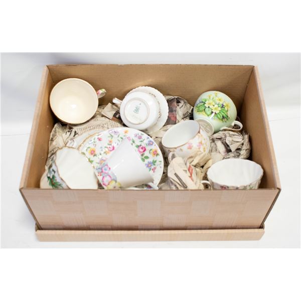 LOT OF VARIOUS TEA CUPS AND SAUCERS