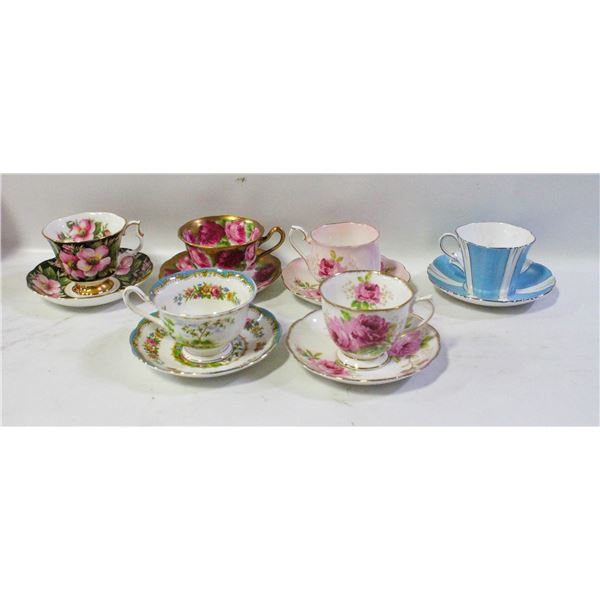 LOT OF ROYAL ALBERT TEA CUPS WITH MATCHING SAUCERS