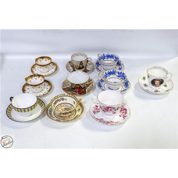 LOT OF VARIOUS TEA CUPS AND SAUCERS
