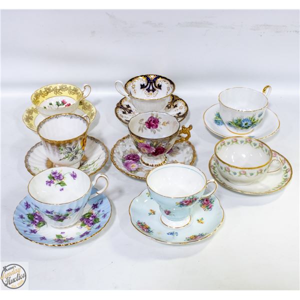 LOT OF VARIOUS TEA CUPS AND SAUCERS