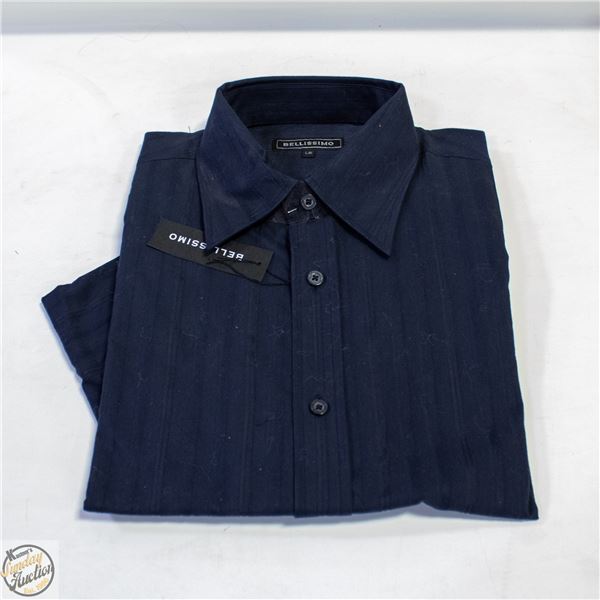 BELLISSIMO MEN'S LONG SLEEVE DRESS SHIRT- LARGE