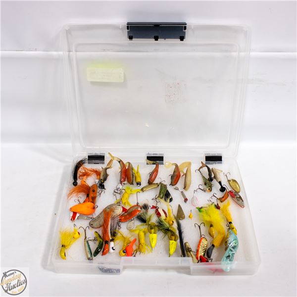 CASE OF VARIOUS FISHING HOOKS