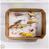 Image 1 : TRAY OF VINTAGE LURES INCLUDING 2 HEDDON