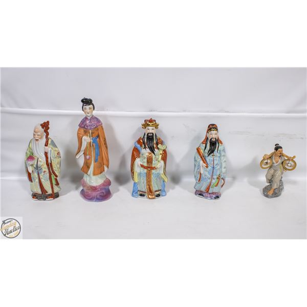 5 ESTATE PORCELAIN/CERAMIC FIGURE STATUES
