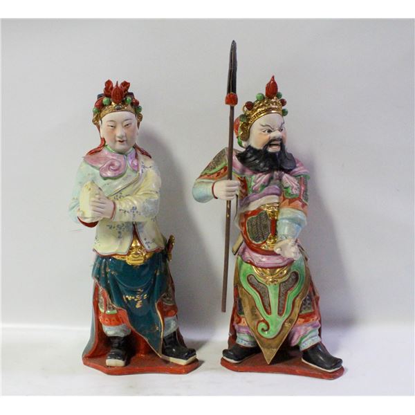 2 LARGE WARRIOR STATUES