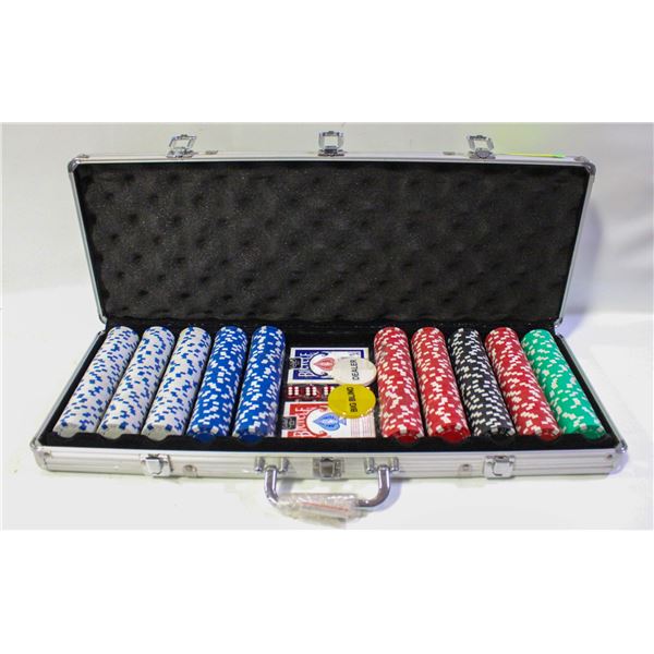 NEW 500 CHIPS POKER SET 11.5G NEW 2 DECKS, 5 DICE,