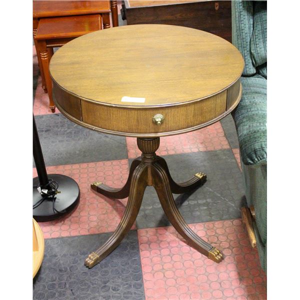 VINTAGE DUNCAN PHYFE DRUM TABLE WITH DRAWERS
