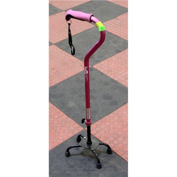 PINK HUGO CANE WITH 4 FOOTIES