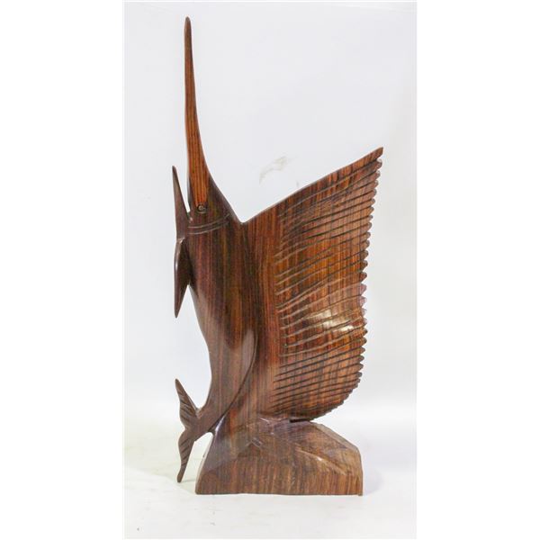 HAND CARVED WOODEN SAILFISH
