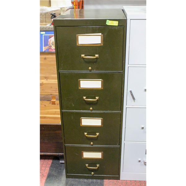 4 DRAWER GREEN FILE CABINET