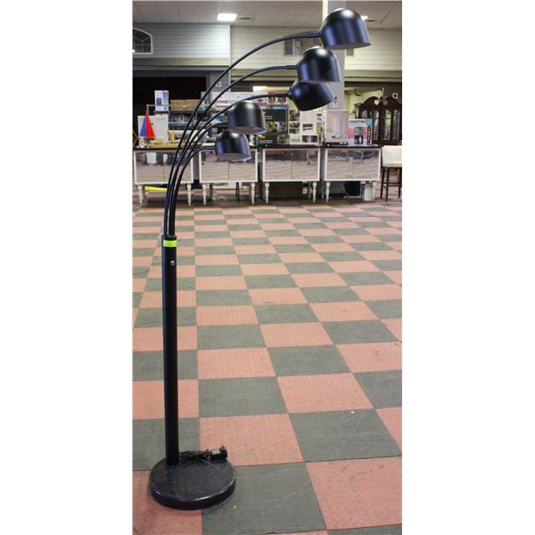BLACK MARBLE BASE FLOOR LAMP 5 MOVABLE LAMP