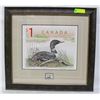 Image 1 : ONE DOLLAR CANADA STAMP FRAMED PRINT WITH STAMP
