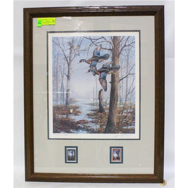 DUCKS UNLIMITED DAVID MAASS PRINT 1652/5000 AND