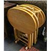 Image 1 : 4 FOLDABLE WOOD TV DINNER STANDS WITH HOLDER