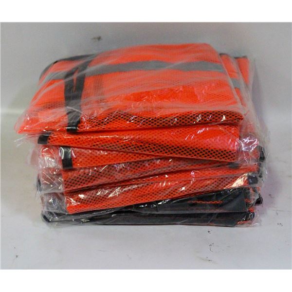 LOT OF 10 NEW UNIVERSAL SIZE SAFETY JACKETS