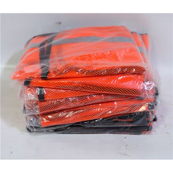 LOT OF 10 NEW UNIVERSAL SIZE SAFETY JACKETS