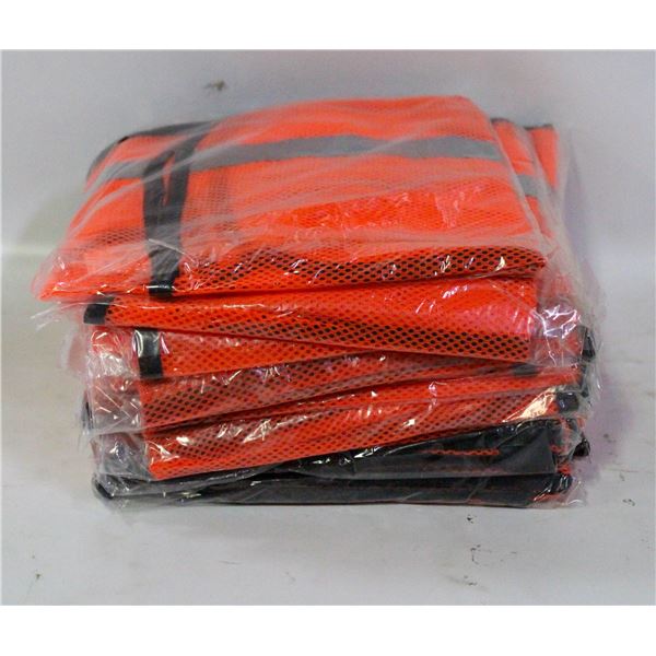 LOT OF 10 NEW UNIVERSAL SIZE SAFETY JACKETS