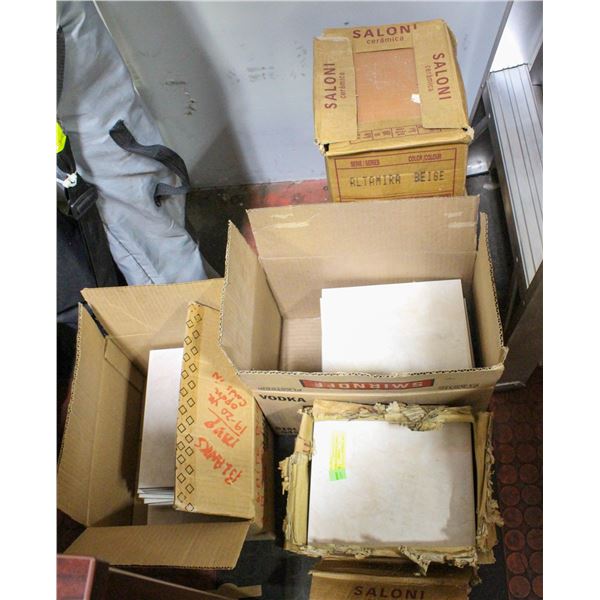 APPROX 100 CERAMIC ALTIMIRA BEIGE GLOSSY TILES