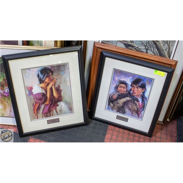 LOT OF 2 HARLEY BROWN PRINT SIGNED 19``W X 22``