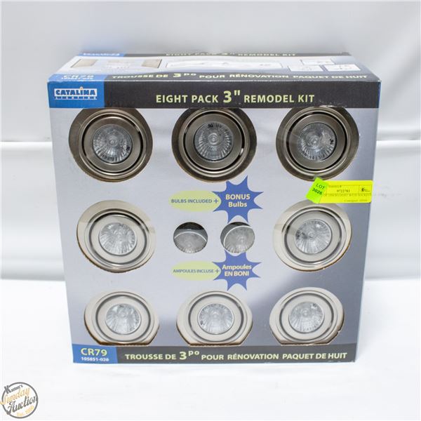 8 PK OF 3INCH LIGHT WITH SOCKETS
