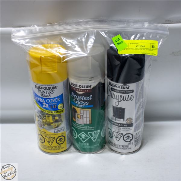 3PK RUSTOLEUM SPRAY PAINT