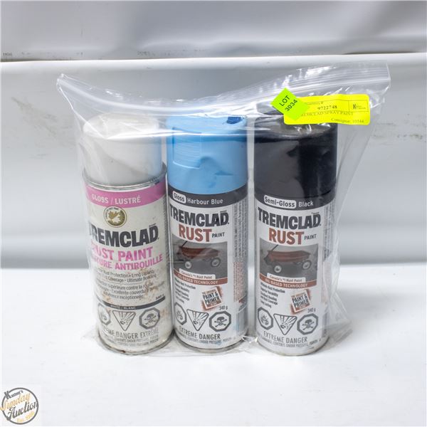 3PK TREMCLAD SPRAY PAINT