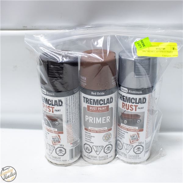 3PK TREMCLAD SPRAY PAINT