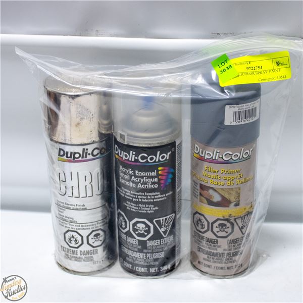 3PK DUPLICOLOR SPRAY PAINT