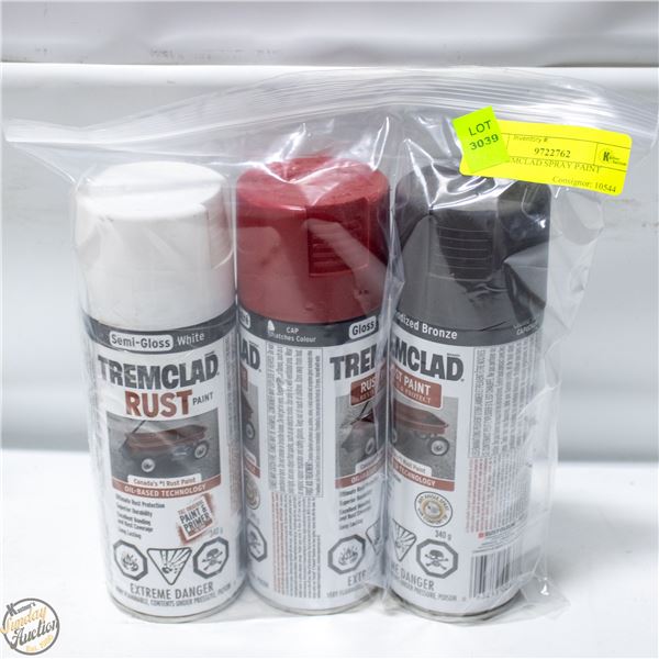 3PK TREMCLAD SPRAY PAINT