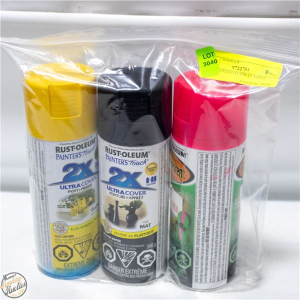 3PK RUSTOLEUM SPRAY PAINT