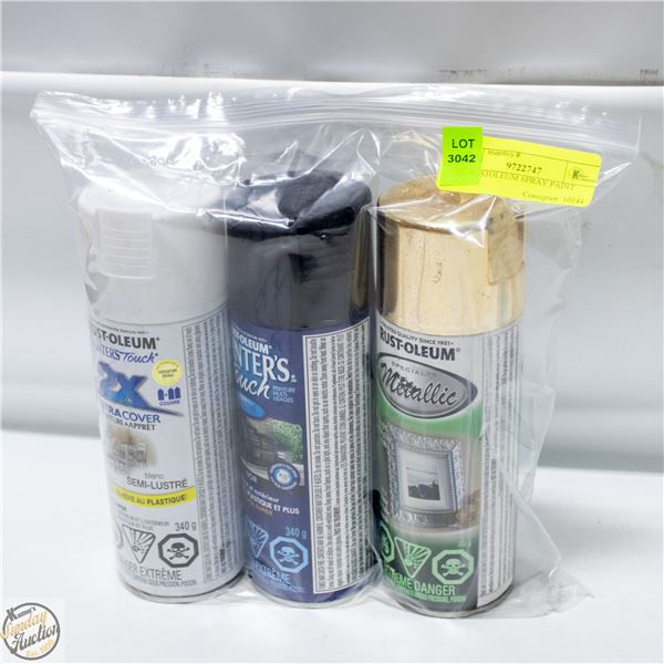 3PK RUSTOLEUM SPRAY PAINT