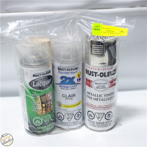 3PK RUSTOLEUM SPRAY PAINT