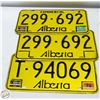 Image 1 : 3 VINTAGE 1980S YELLOW ALBERTA LICENSE PLATES