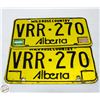 Image 1 : 2 VINTAGE MATCHING YELLOW 80S ALBERTA LICENSE