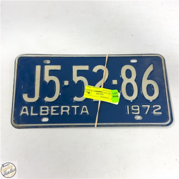 VINTAGE 1972 MATCHING ALBERTA LICENSE PLATE