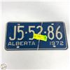 Image 1 : VINTAGE 1972 MATCHING ALBERTA LICENSE PLATE