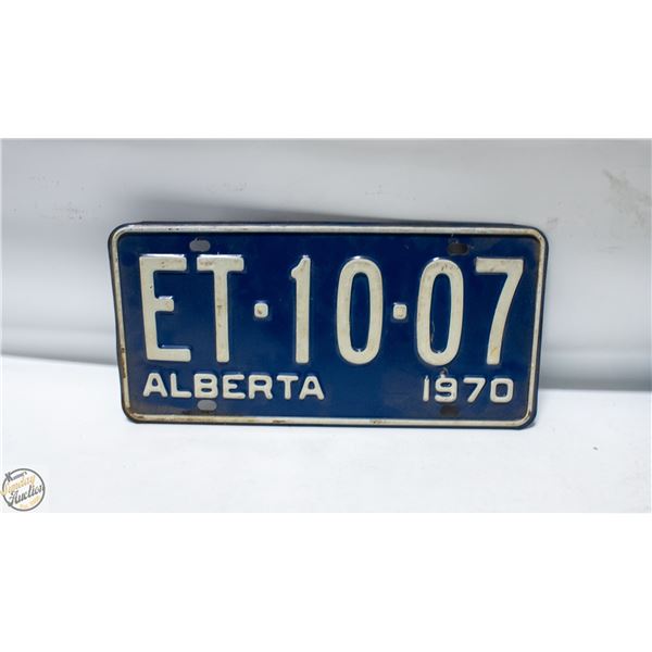 VINTAGE 1970 ALBERTA LICENSE PLATE