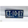 Image 1 : VINTAGE 1970 ALBERTA LICENSE PLATE