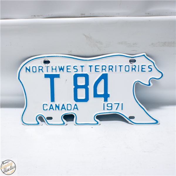 VINTAGE NORTH WEST TERRITORIES POLAR BEAR LICENSE