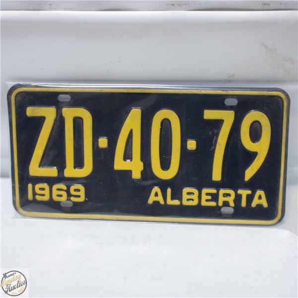VINTAGE 1969 MATCHING ALBERTA LICENSE PLATE