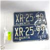 Image 1 : 2 VINTAGE 1972 MATCHING ALBERTA LICENSE PLATES